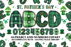 St patrick alphabet png clipart, st patrick letters doodle Product Image 1