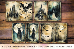 Junk Journal Pages - halloween skuls Product Image 1