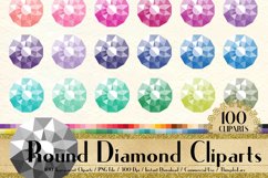 100 Round Diamond Clip Arts, Jewelry Clip Arts Product Image 1