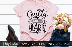 Guilty Of Stealing Hearts SVG Valentines Kids Baby V-Day Product Image 7
