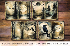 Junk Journal Pages - halloween crows Product Image 1