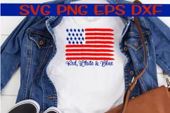 USA Flag SVG Red White Blue SVG PNG CUTTING SUBLIMATION Product Image 2