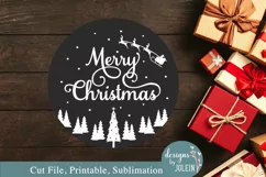 Round Christmas Santa SVG, Sublimation, Printable, Cricut Product Image 1