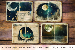 Junk Journal Pages - full moon Product Image 1