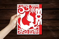 Papercut I Love You Mom Mermaid Theme Card Cover Template Product Image 3