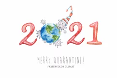 Covid christmas clipart. Virus and numbers 2021 Product Image 1