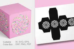 Swirl Ornament Cuttable Cube Gift Box with Holes Product Image 1