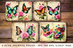 Junk Journal Pages - butterfly Product Image 1