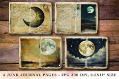 Junk Journal Pages - full moon Product Image 1