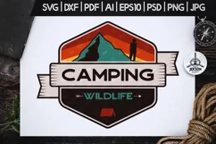 Camping Wildlife Badge / Vintage Travel Logo Patch SVG PNG Product Image 1