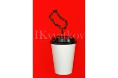 take away coffee cup on colorful red paper background. Product Image 1