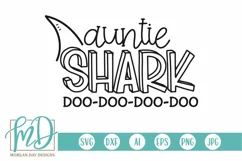 Auntie Shark SVG DXF PNG Cut File Product Image 1