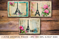 Junk Journal Pages - paris eiffel tower Product Image 1