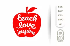 Teach Love Inspire SVG - Teacher Svg , Apple svg Product Image 1