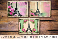Junk Journal Pages - paris eiffel tower Product Image 1