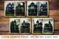 Junk Journal Pages - haunted house Product Image 1