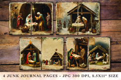 Junk Journal Pages - christmas nativity Product Image 1