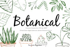 18 Hand Drawn Minimalist Botanical Abstract Clip Art Bundle Product Image 1