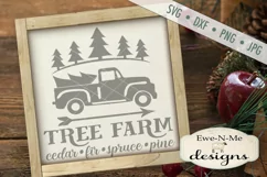 Tree Farm Cedar Fir Spruce Pine Old Vintage Truck SVG DXF Product Image 1