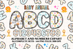 Baby Animal Alphabet PNG Clipart, baby animal letters doodle Product Image 1