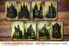 Junk Journal Pages - halloween castle Product Image 1