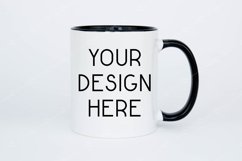 Mug Mockup 11 Oz Blank White Coffee Cup Black Handle Product Image 1