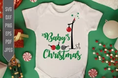 Baby's First Christmas Svg. Christmas Baby Bib Svg. Product Image 1
