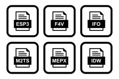 Set Of File Formats Icons Product Image 1