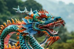 Vibrant dragon statue with colorful details Product Image 1