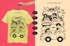 Car Doodle T-shirt | SVG Product Image 1