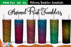Colorful Leopard 20 Oz. Skinny Tumbler wrap sublimation Product Image 1