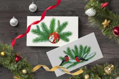 Fir branches, Christmas balls and New Year's compositions Product Image 2