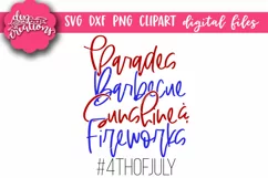 Parades BBQ Sunshine & Fireworks - 4th of July SVG DXF PNG Product Image 2