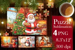 Christmas Puzzles PNG |Kids Puzzles Sublimation 3 Product Image 1