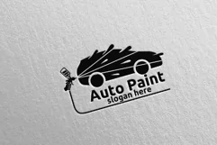 Car Painting Logo with Spray Gun and Sport Car Concept 7 Product Image 5