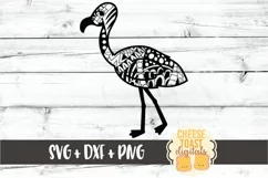 Flamingo - Zentangle Mandala Design - SVG PNG DXF Cut Files Product Image 2