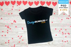 Valentine's Day Mockup Black T-shirt Kids | JPG and PSD file Product Image 1