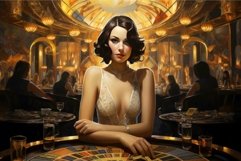 Glamorous woman at casino table Product Image 1