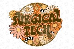 Surgical Tech Png Surg Tech Retro Groovy Floral Leopard Product Image 2
