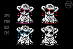 Baby Highland Cow with Sunglasses| Western Farm Animal SVG Product Image 1