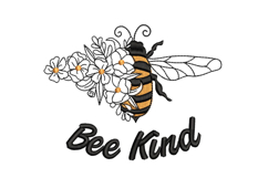 Floral Bee Machine Embroidery Design Product Image 1