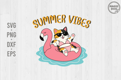 Summer Vibes Calico Cat|Funny Beach Kitty Bikini|Pool Float Product Image 1