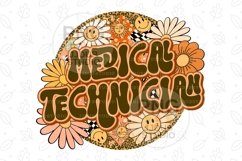 Med Tech Png Medical Technician Retro Groovy Floral Leopard Product Image 2