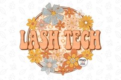 Retro Groovy Floral Lash Tech Png Artist Sublimation Design Product Image 2