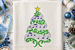 Christmas Tree with Music Notes Machine embroidery Product Image 1