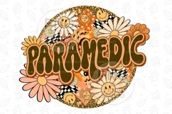 Paramedic Png Retro Groovy Floral Leopard Sublimation Design Product Image 2