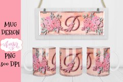 Sublimation design for 11oz mug, monogram letter D Product Image 2