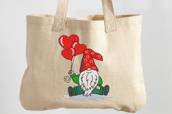 Valentine Gnome with heart balloons embroidery design Product Image 3