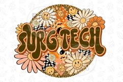 Surg Tech Png Surgical Tech Retro Groovy Floral Leopard Product Image 2