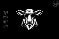 Cow Hereford with Sunglasses SVG|Western Farm Animal Graphic Product Image 1